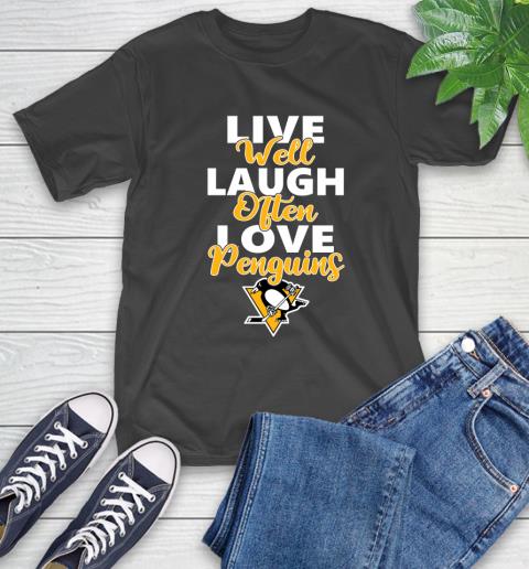Nhl Hockey Pittsburgh Penguins Live Well Laugh Often Love T-Shirt