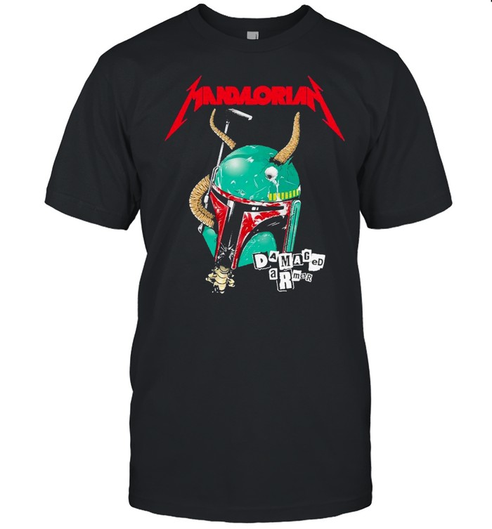 Nice Star Wars Metallica Mandalorian Damaged Armor T-Shirt