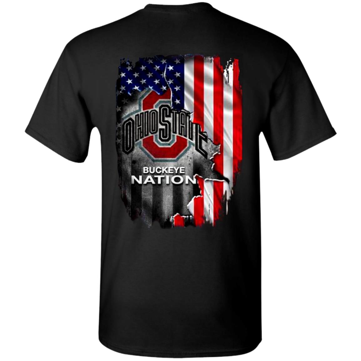 Ohio-State-Buckeye-Nation-Inside-American-Flag G500 Gildan 5.3 Oz. T-Shirt