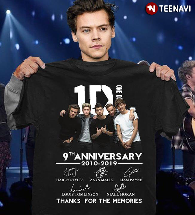 One Direction 9Th Anniversary 210-2019 Thank You For The Memories T-Shirt One Direction 9Th Anniversary 210-2019 Thank You For The Memories T-Shirt