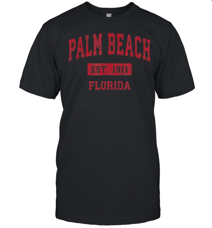 Palm Beach Florida Fl Vintage Sports Design Red Design T-Shirt