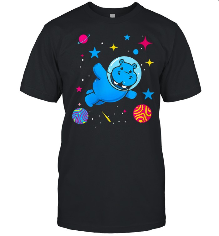 Pan Pride Hippo In Space Pansexual T-Shirt