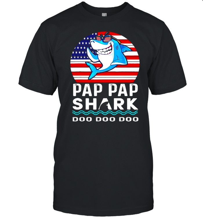 Pap Pap Shark T-Shirt Fathers Day Gift From Wife Son Daughter T-Shirt