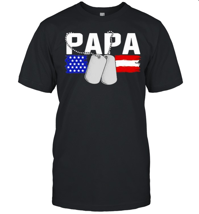 Papa American Flag Veteran T-Shirt