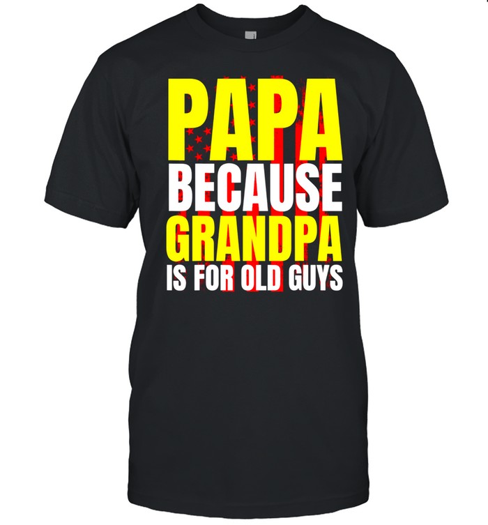 Papa Because Grandpa Is For Old Guys Usa Flag Dad T-Shirt