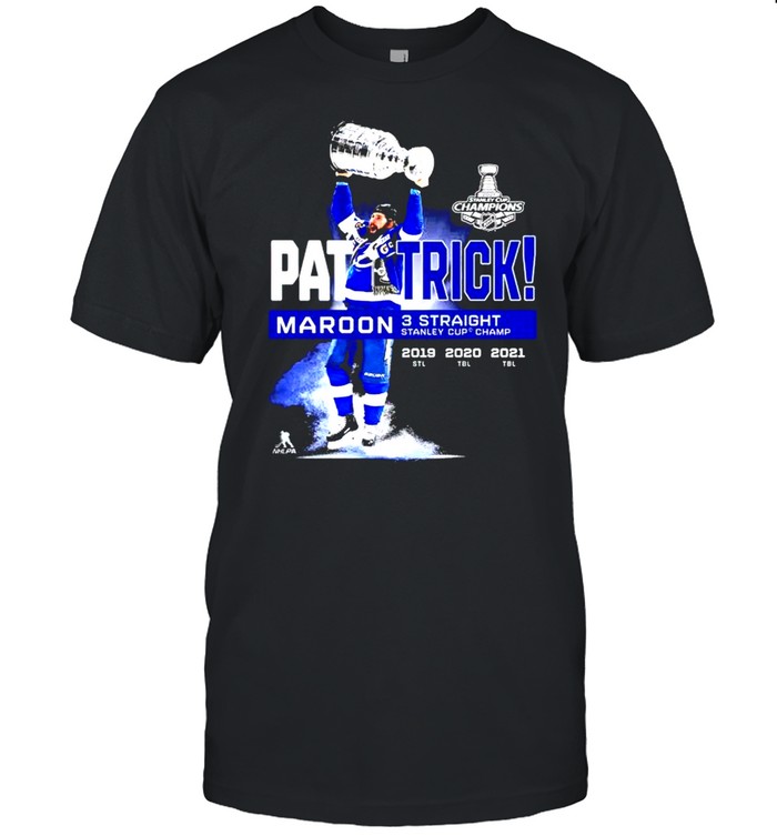 Pat Maroon Tampa Bay Lightning 3-Time Stanley Cup Champion T-Shirt