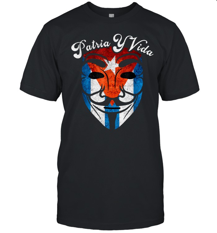 Patria Y Vida Cuba Flag Mask Free Cuba Mask Sos Cuba T-Shirt Patria Y Vida Cuba Flag Mask Free Cuba Mask Sos Cuba T-Shirt