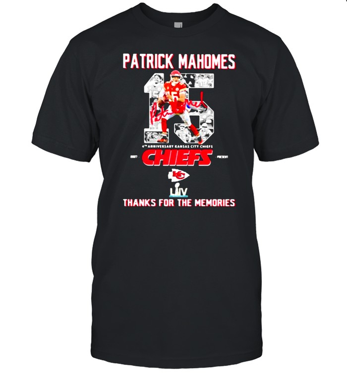 Patrick Mahomes 4Th Anniversary Kansas City Chiefs Thanks For The Memories T-Shirt Patrick Mahomes 4Th Anniversary Kansas City Chiefs Thanks For The Memories T-Shirt