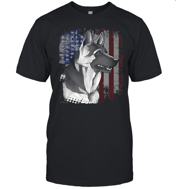Patriotic American Flag German Shepard T-Shirt