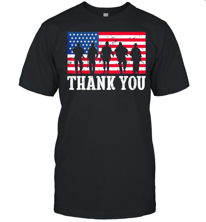 Patriotic American Flag Thank You T-Shirt