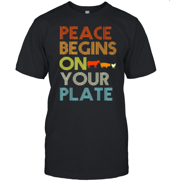 Peace Begins On Your Plate Animal Vintage T-Shirt