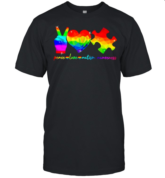 Peace Love Autism Awareness Lgbt T-Shirt