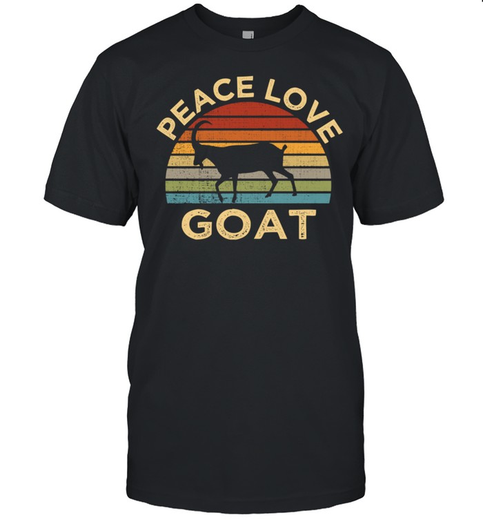Peace Love Goat Farm Animal Petss Vintage Retro T-Shirt