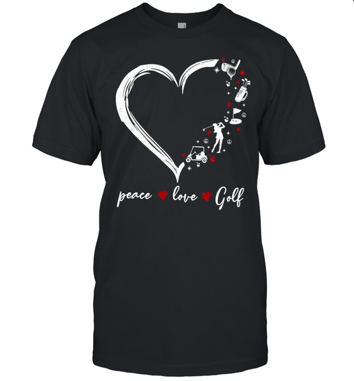 Peace Love Golf Heart T-Shirt