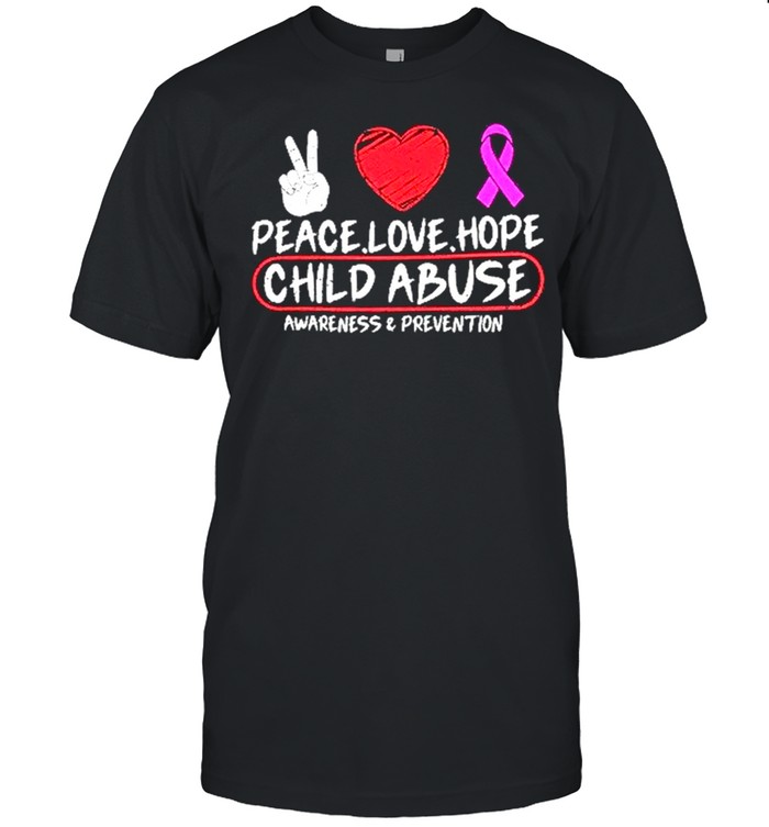 Peace Love Hope Child Abuse Awareness And Prevention T-Shirt Peace Love Hope Child Abuse Awareness And Prevention T-Shirt