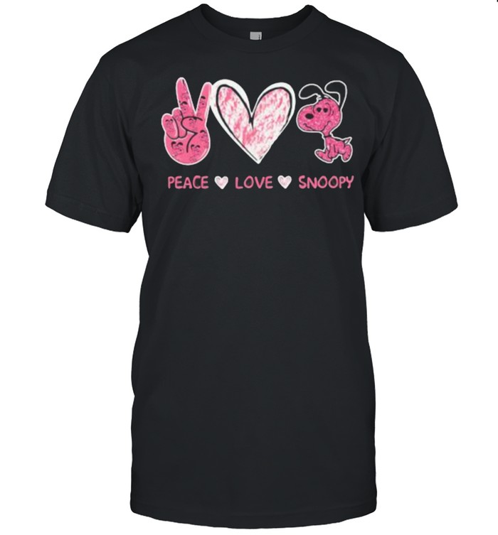 Peace Love Snoopy Pink T-Shirt Peace Love Snoopy Pink T-Shirt