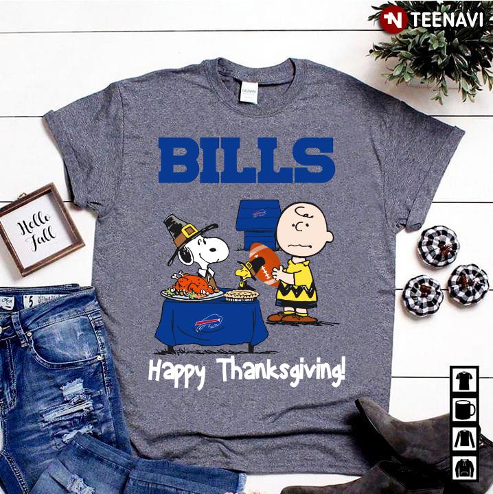 Peanuts Buffalo Bills Football Happy Thanksgiving T-Shirt