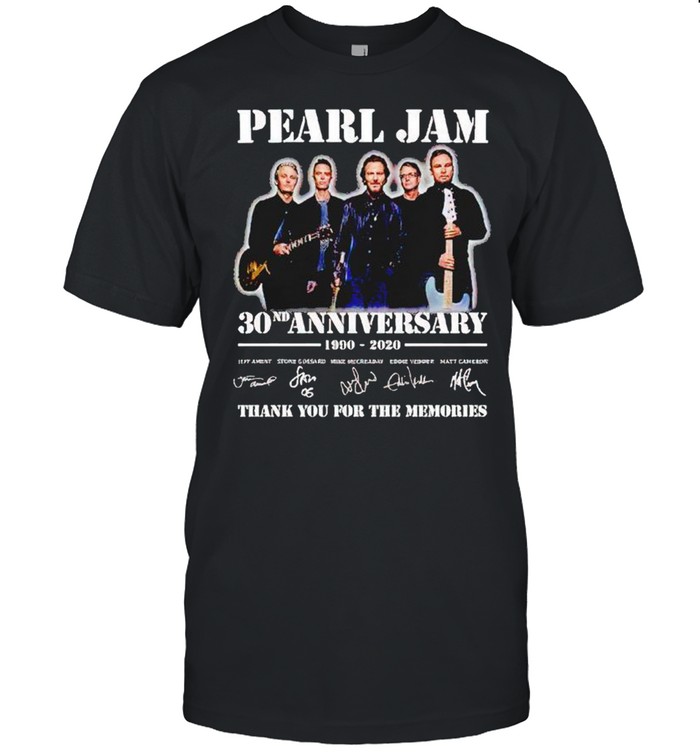 Pearl Jam 30Nd Anniversary 1990 2020 Thank You For The Memories T-Shirt