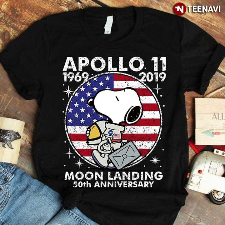 Snoopy 1969 2019 Apollo 11 Moon Landing 50Th Anniversary T-Shirt