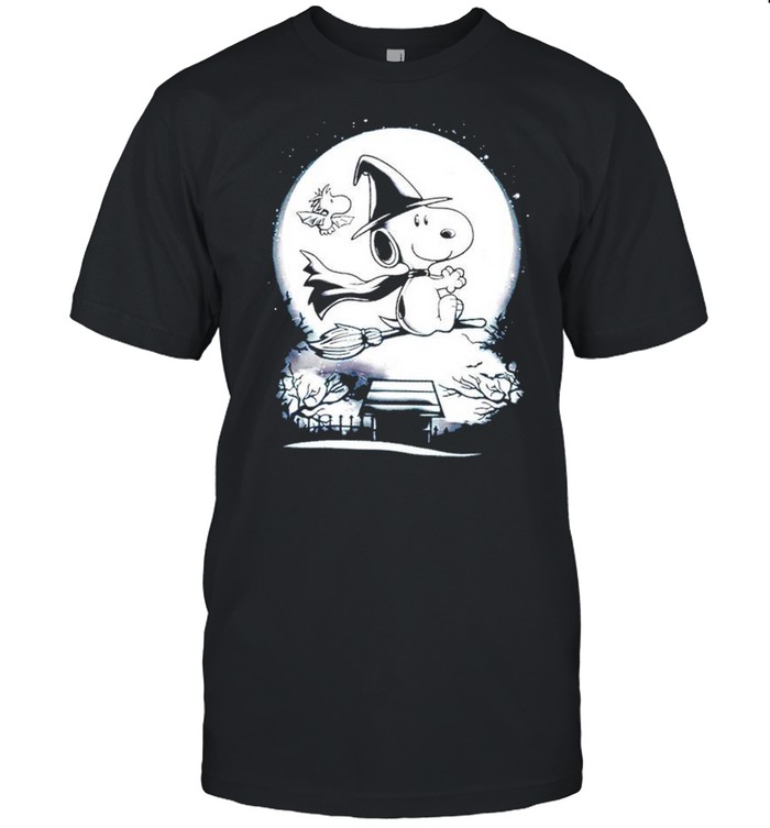 Snoopy Flying On Witchs Broom Trick Or Treat Halloween T-Shirt Snoopy Flying On Witchs Broom Trick Or Treat Halloween T-Shirt