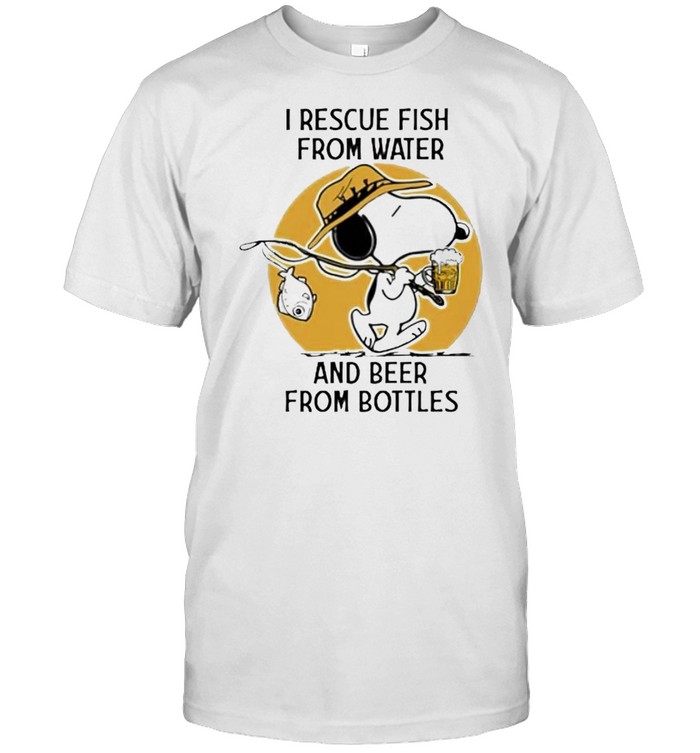 Snoopy I Rescue Fish From Water And Beer From Bottles T-Shirt