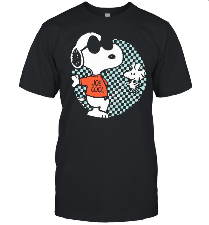 Snoopy Joe Cool And Woodstock Checkered Cartoon T-Shirt