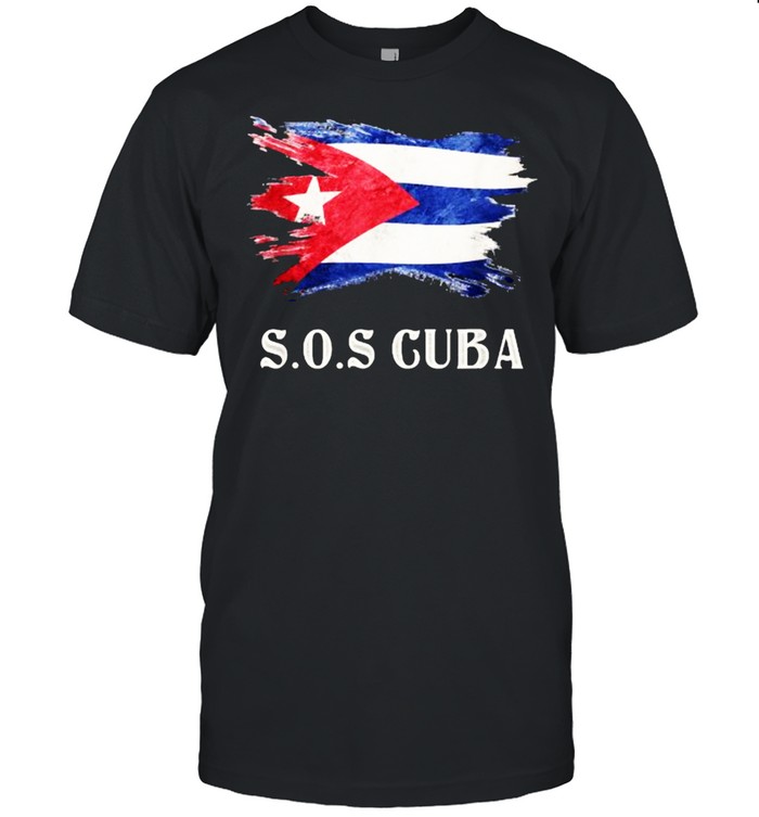 Sos Cuba Flag Cuba Cuban Flag T-Shirt