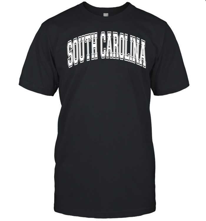 South Carolina Varsity Style Pink With White Text T-Shirt