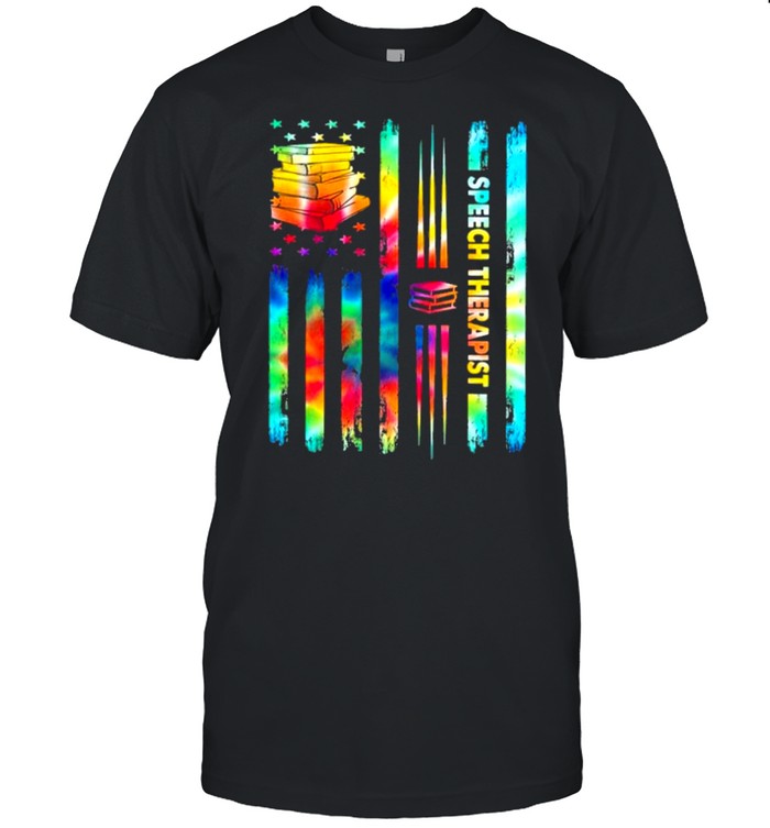 Speech Therapist Hippie Colors American Flag T-Shirt