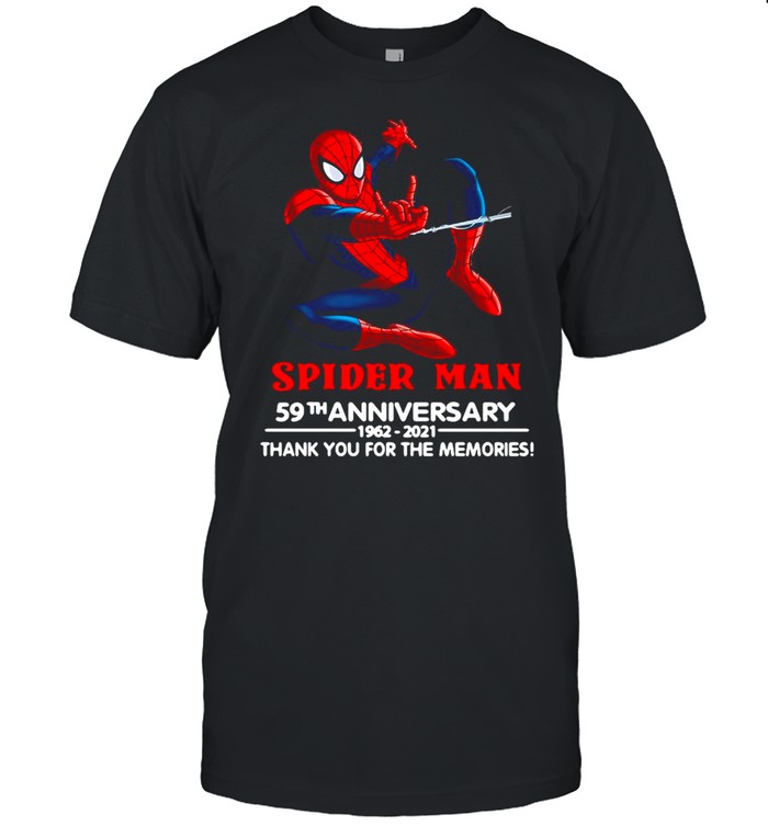 Spider Man 59Th Anniversary 1962 2021 Thank You For The Memories T-Shirt