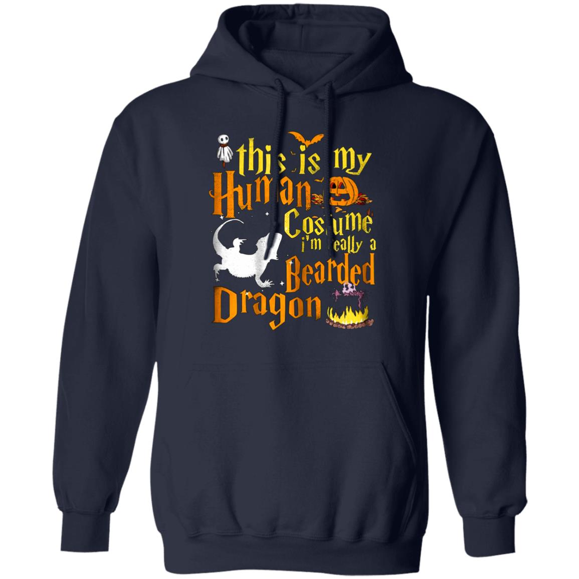 This-Is-My-Human-Costume-I_M-Really-A-Bearded-Dragon-Funny G185 Gildan Pullover Hoodie 8 Oz. T-Shirt
