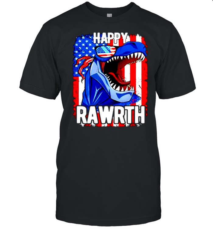 T Rex Happy Rawrth 4Th Of July T-Shirt