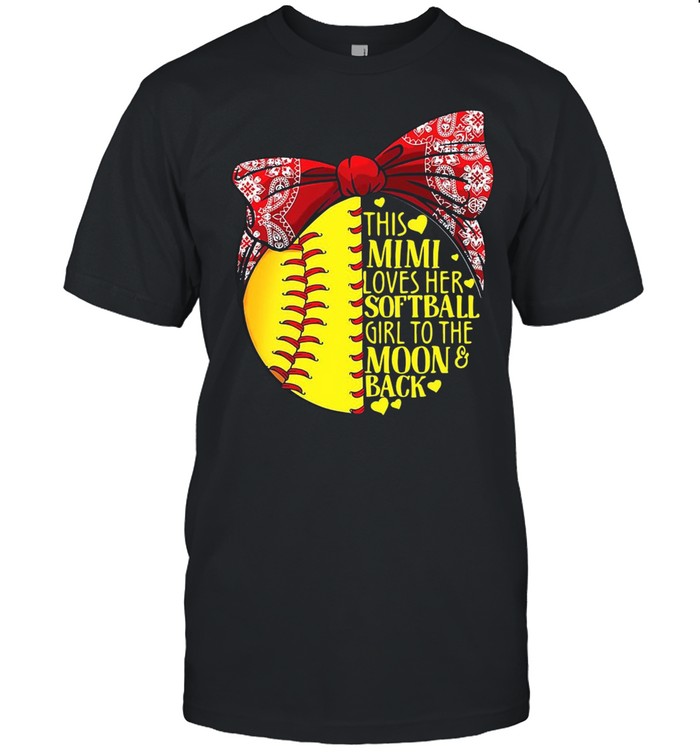 This Mimi Loves Her Softball Girl To The Moon And Back T-Shirt