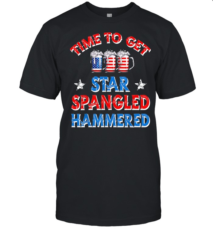 Time To Get Star Spangled Hammered 4Th Of July Beer Western T-Shirt