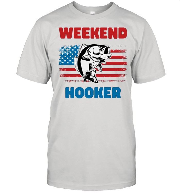 Weekend Hooker Fishing American Flag T-Shirt