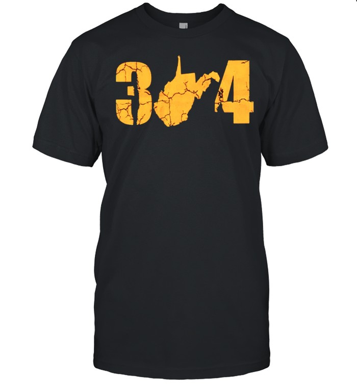 West Virginia 304 State Map Pride T-Shirt
