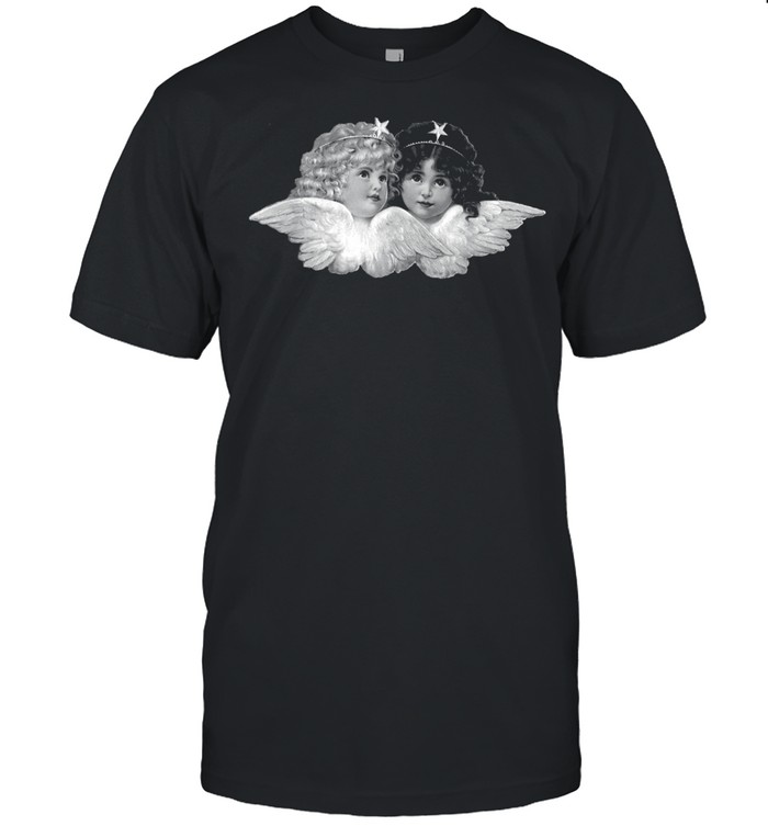 Young Vintage Cherubic Angels Snuggled Up Close Together T-Shirt