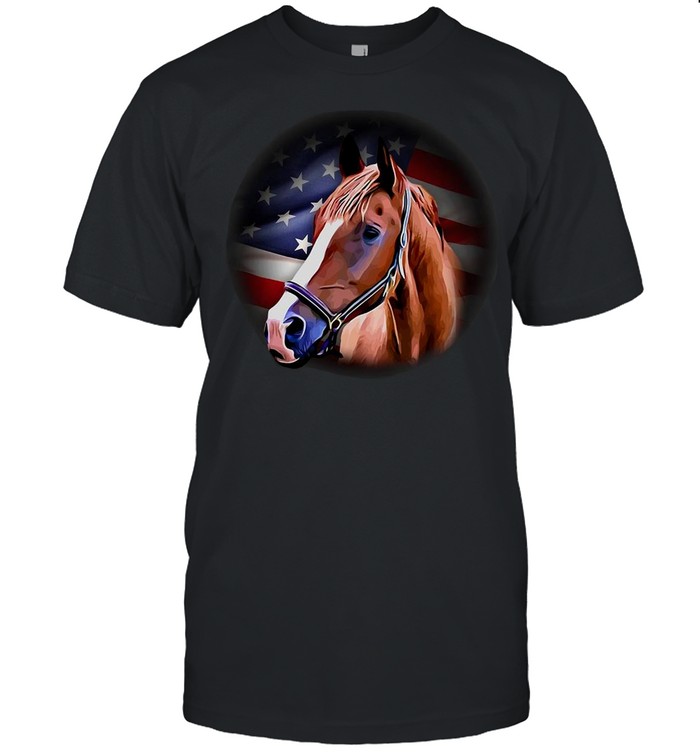 Horse Flag In Back Horse Lovers T-Shirt
