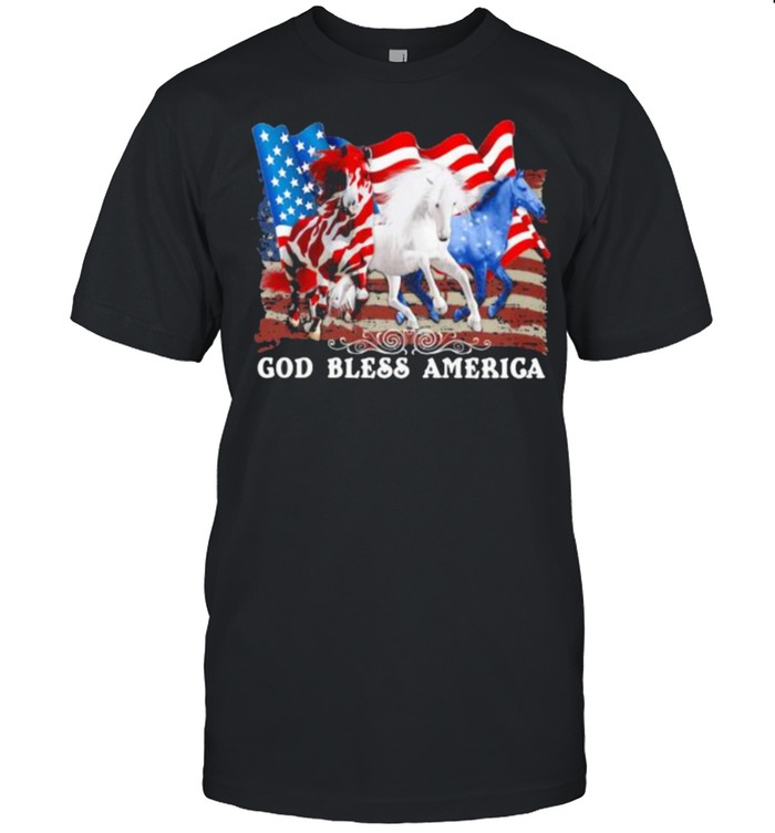 Horse God Bless America For Horse Lover T-Shirt