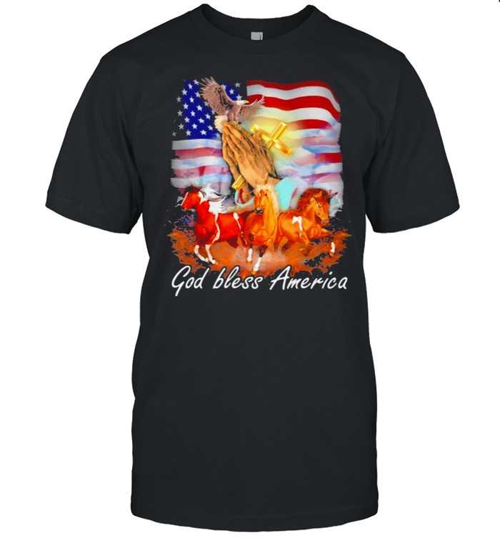 Horse God Bless My Country American Flag T-Shirt Horse God Bless My Country American Flag T-Shirt