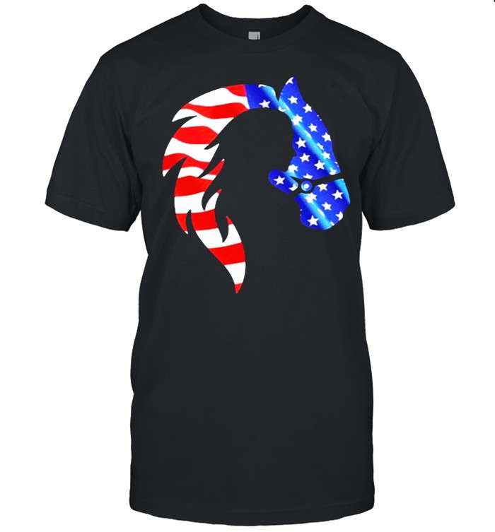 Horses Girl American Flag T-Shirt Horses Girl American Flag T-Shirt