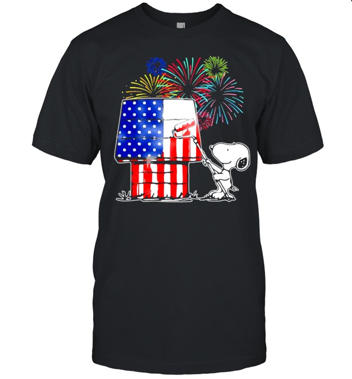 House Snoopy Firework American Flag T-Shirt