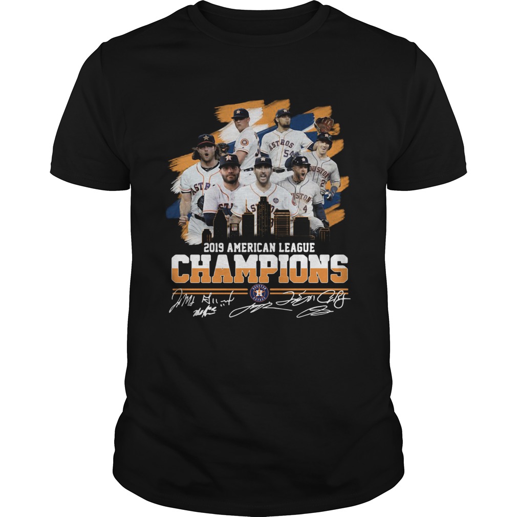 Houston Astros 2019 American League Champions Signatures Shirt T-Shirt
