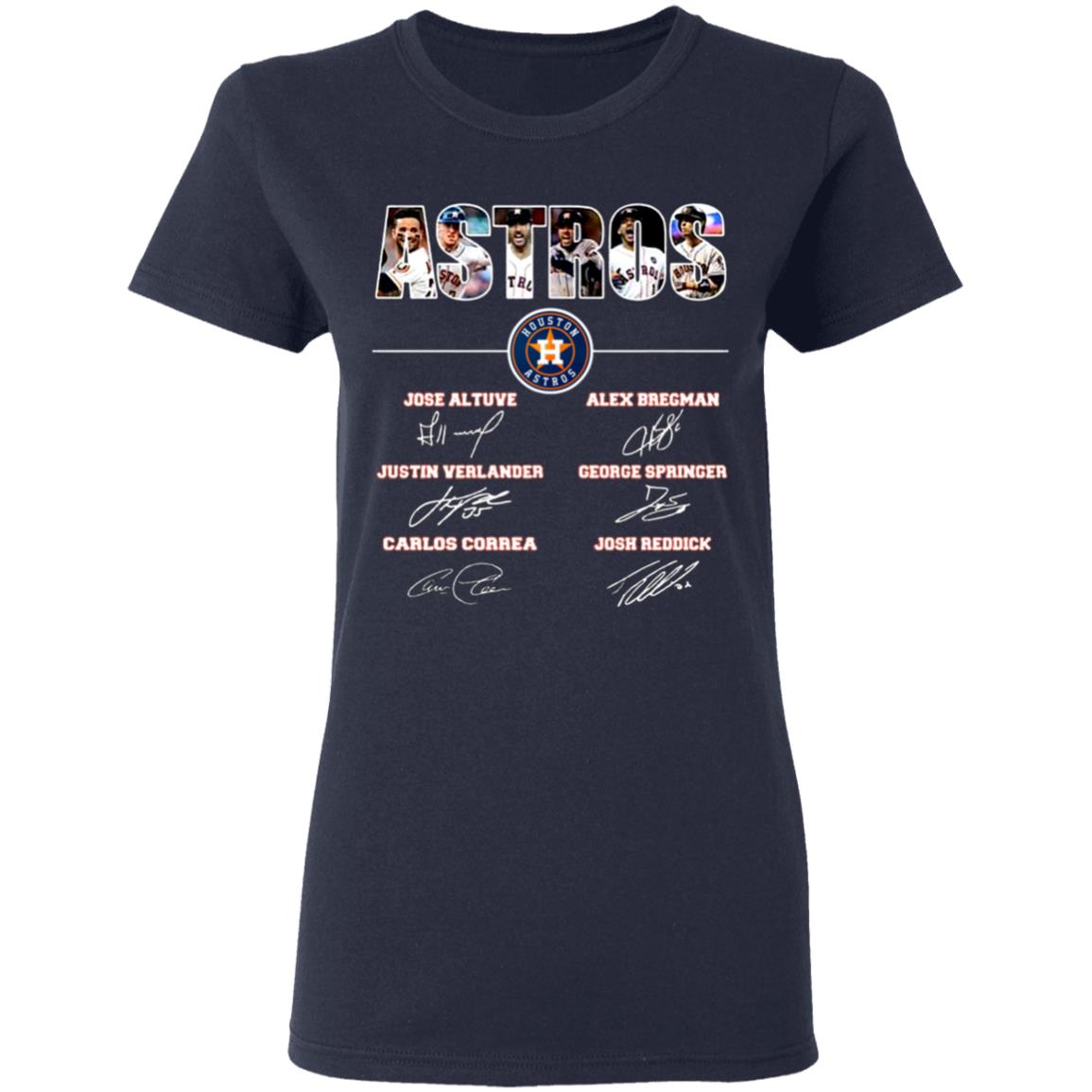 Houston-Astros-Baseball-Team-Signatures G500l Gildan Ladies’ 5.3 Oz. T-Shirt