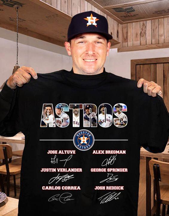 Houston Astros Baseball Team Signatures T-Shirt Houston Astros Baseball Team Signatures T-Shirt