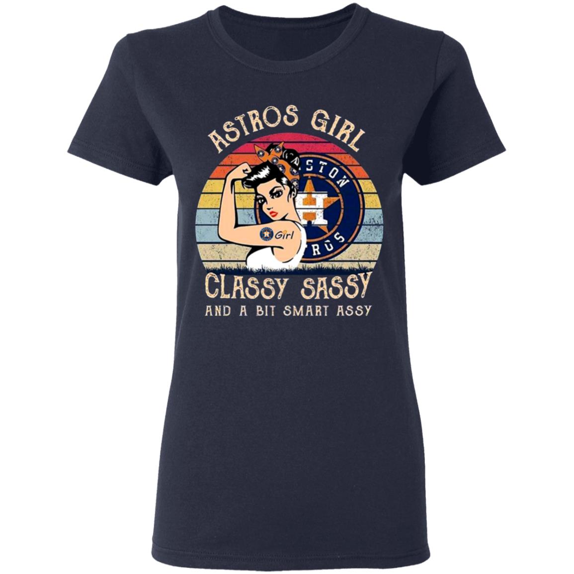 Houston-Astros-Girl-Classy-Sassy-And-A-Bit-Smart-Assy-Vintage G500l Gildan Ladies’ 5.3 Oz. T-Shirt