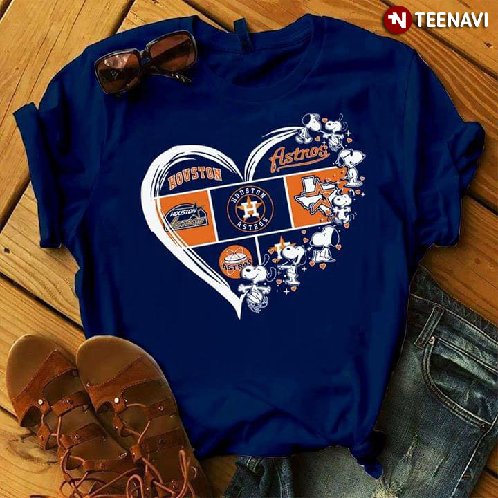 Houston Astros Snoopy Dog Heart T-Shirt