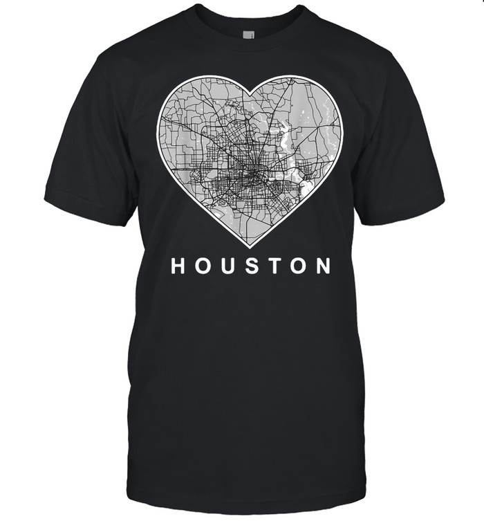 Houston Texas City Map Heart Love Houston Tx T-Shirt Houston Texas City Map Heart Love Houston Tx T-Shirt