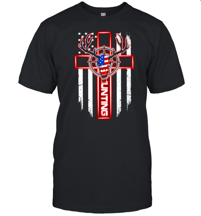 Hunting Cross American Flag Independence 4Th July T-Shirt Hunting Cross American Flag Independence 4Th July T-Shirt