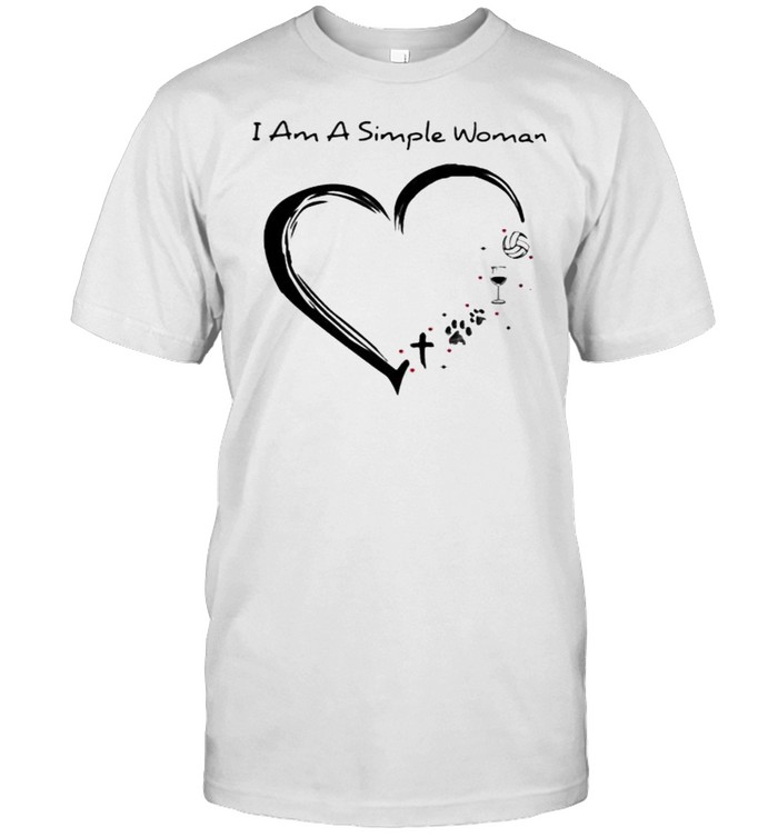 I Am A Simple Cross Dog Coffee Volleyball T-Shirt